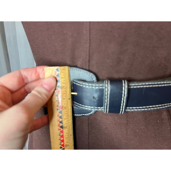 belt navy white stitching mod vintage - Picture 4 of 11